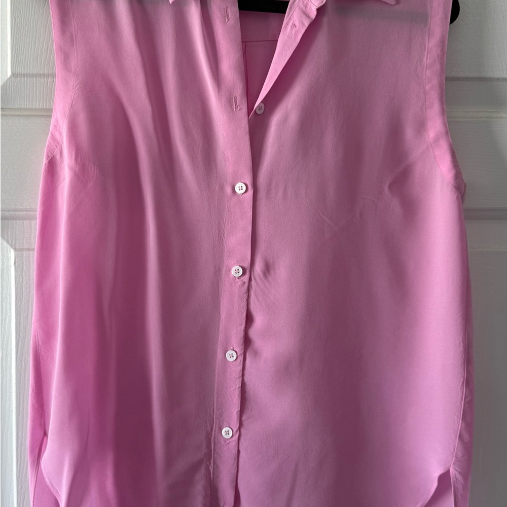 Zara Pink Sleeveless Button-Down Shirt